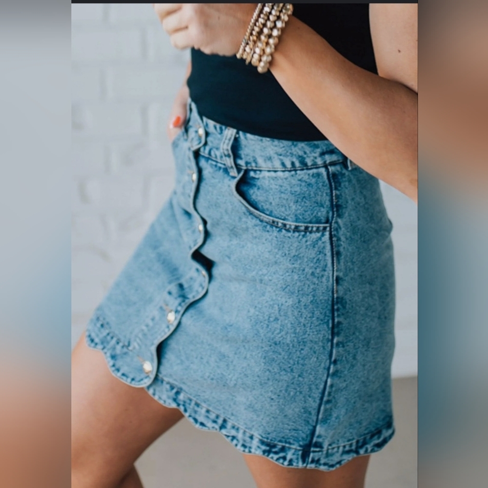 ME  Denim Skirt Brick and Motor Fashion Boutique